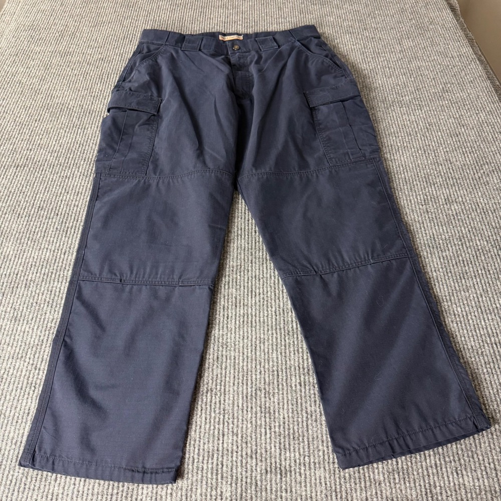5.11 Tactical Mens Cargo Pants Navy Blue Ripstop Work Trousers XL Regular